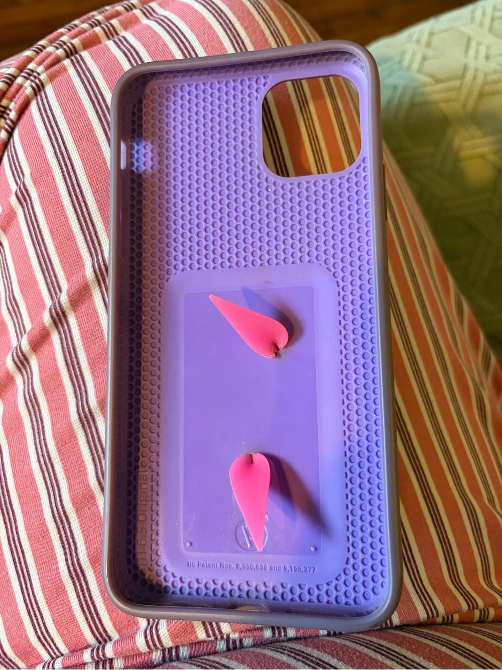 Loopy iPhone 15 pro purple marble phone case, hot pink loop